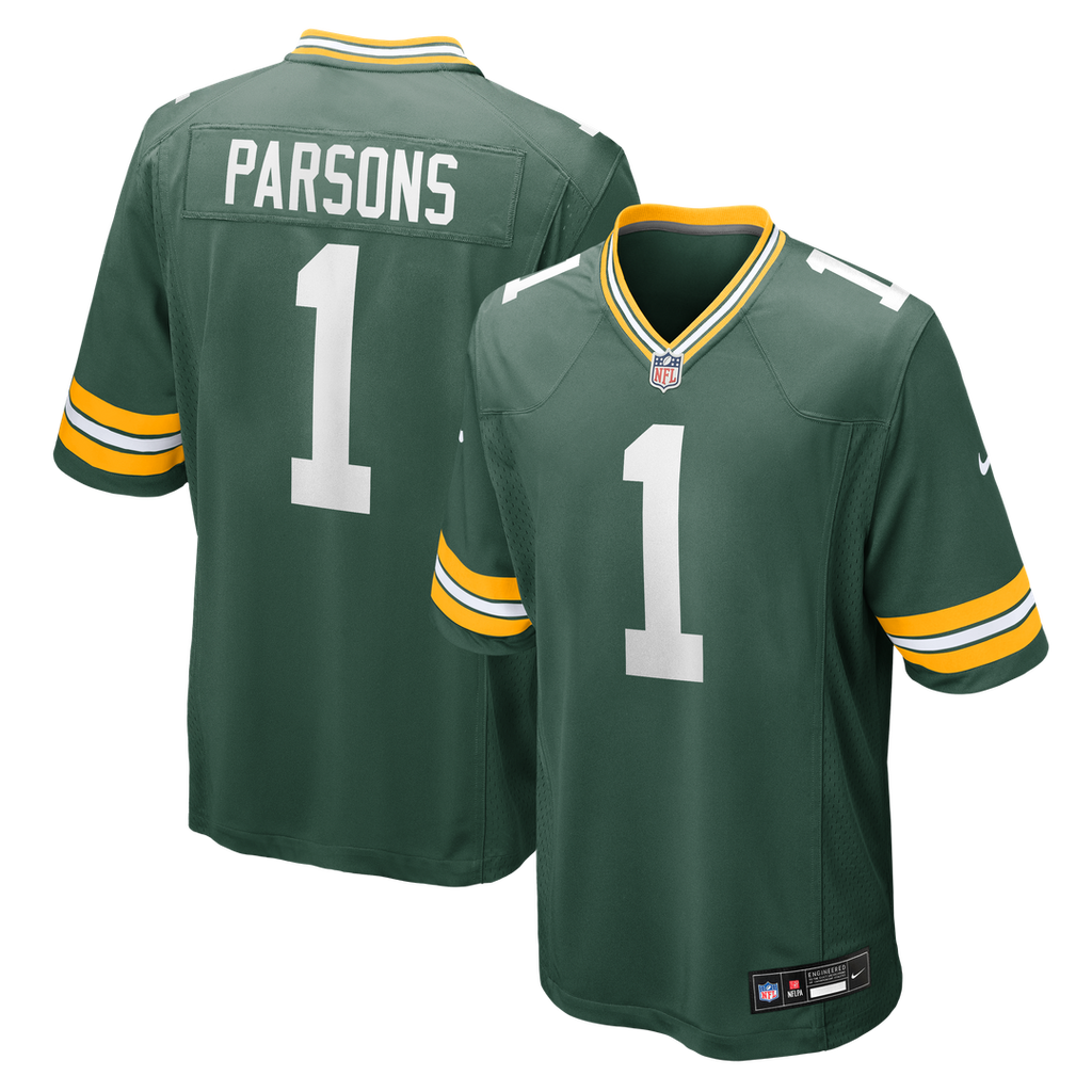 Green Bay Packers Micah Parsons Nike Green Game Player Jersey product image 11, provided for visual reference and product