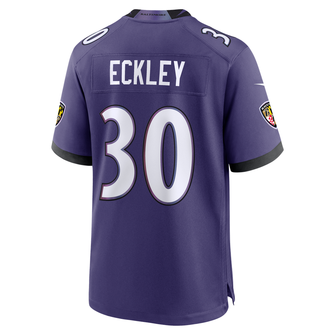 Baltimore Ravens Ryan Eckley Nike Purple Team Game Jersey product image 3, provided for visual reference and product detail