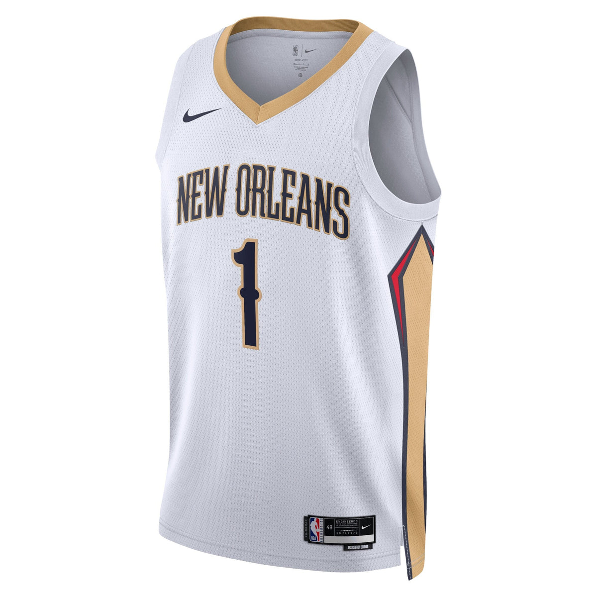New Orleans Pelicans Nike Association Edition Swingman Jersey - White - Zion Williamson - Unisex product image 2, provided