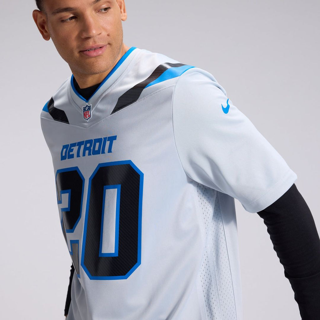 Detroit Lions Barry Sanders Nike Silver 2026 Rivalries Collection Game Jersey product image 9, provided for visual reference
