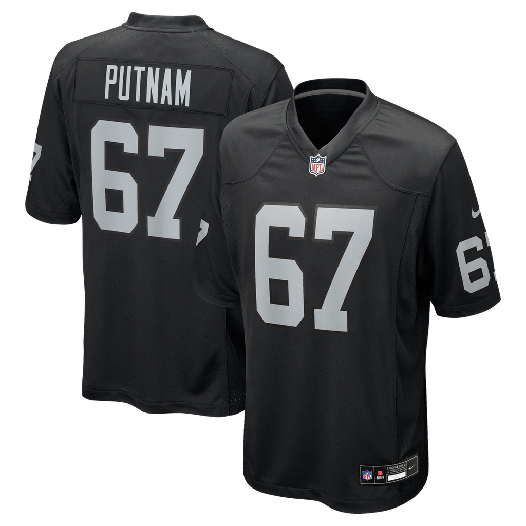 Las Vegas Raiders Will Putnam Nike Black Team Game Jersey product image 1, provided for visual reference and product detail