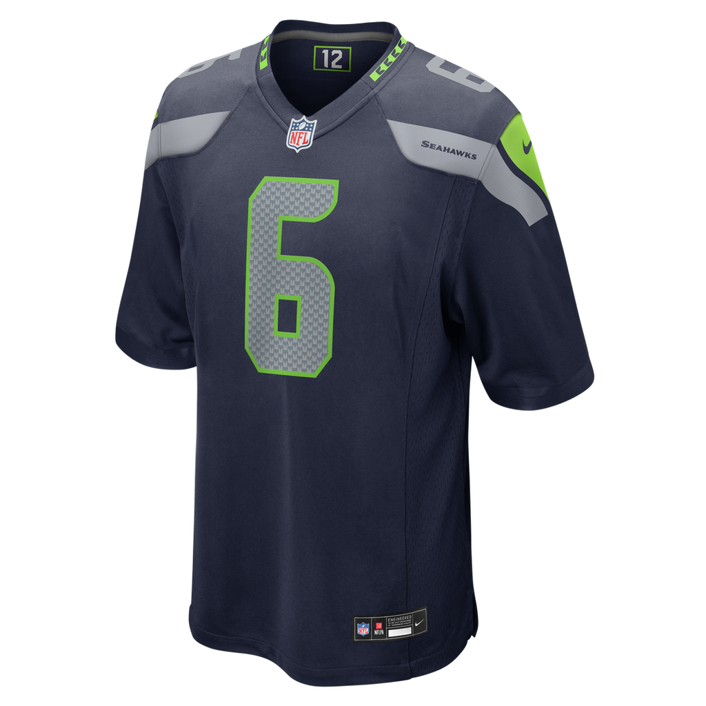 Seattle Seahawks Jalen Milroe Nike College Navy Team Game Jersey product image 2, provided for visual reference and product