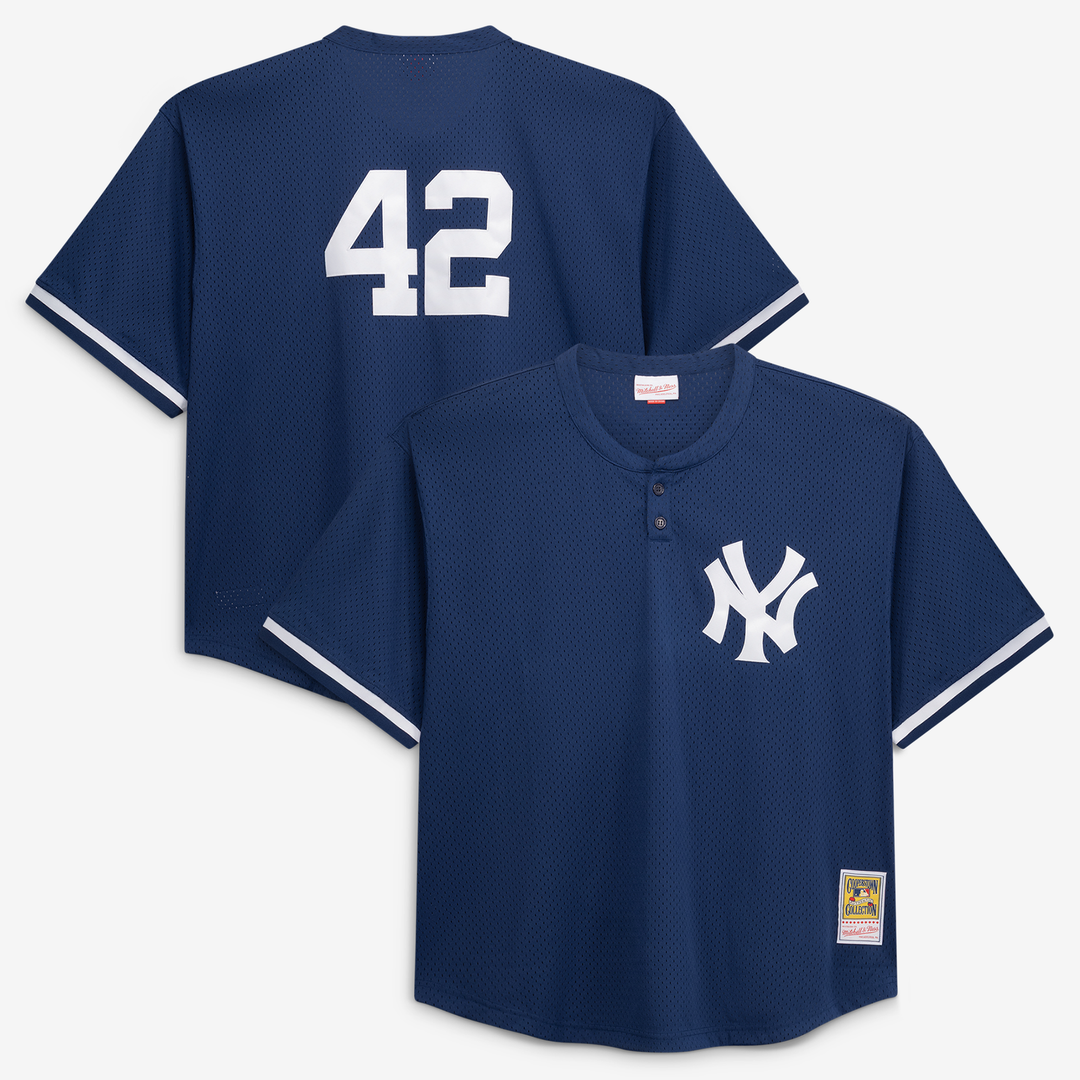 New York Yankees Mariano Rivera Mitchell & Ness Navy Cooperstown Collection Big & Tall Mesh Batting Practice Jersey product