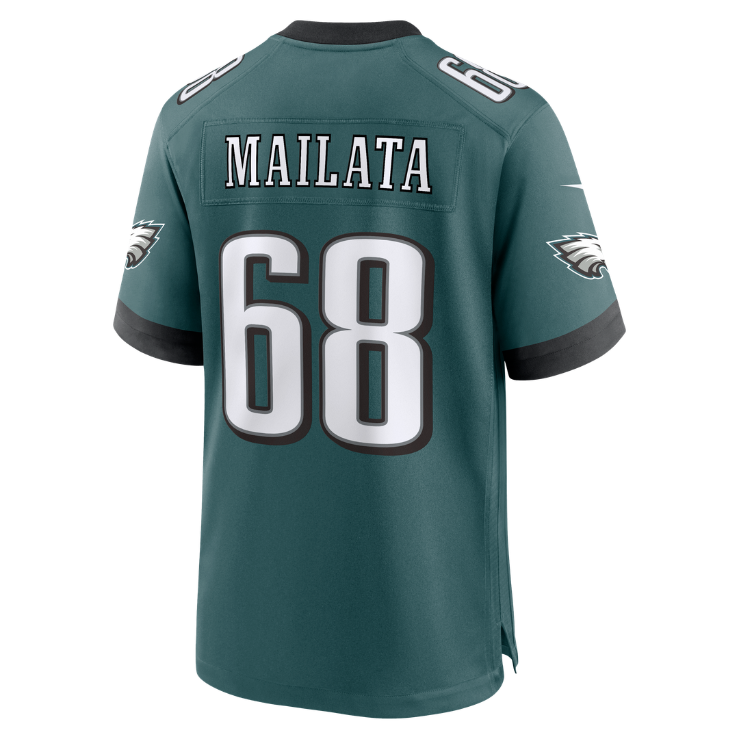 Philadelphia Eagles Jordan Mailata Nike Midnight Green Team Game Jersey product image 3, provided for visual reference and