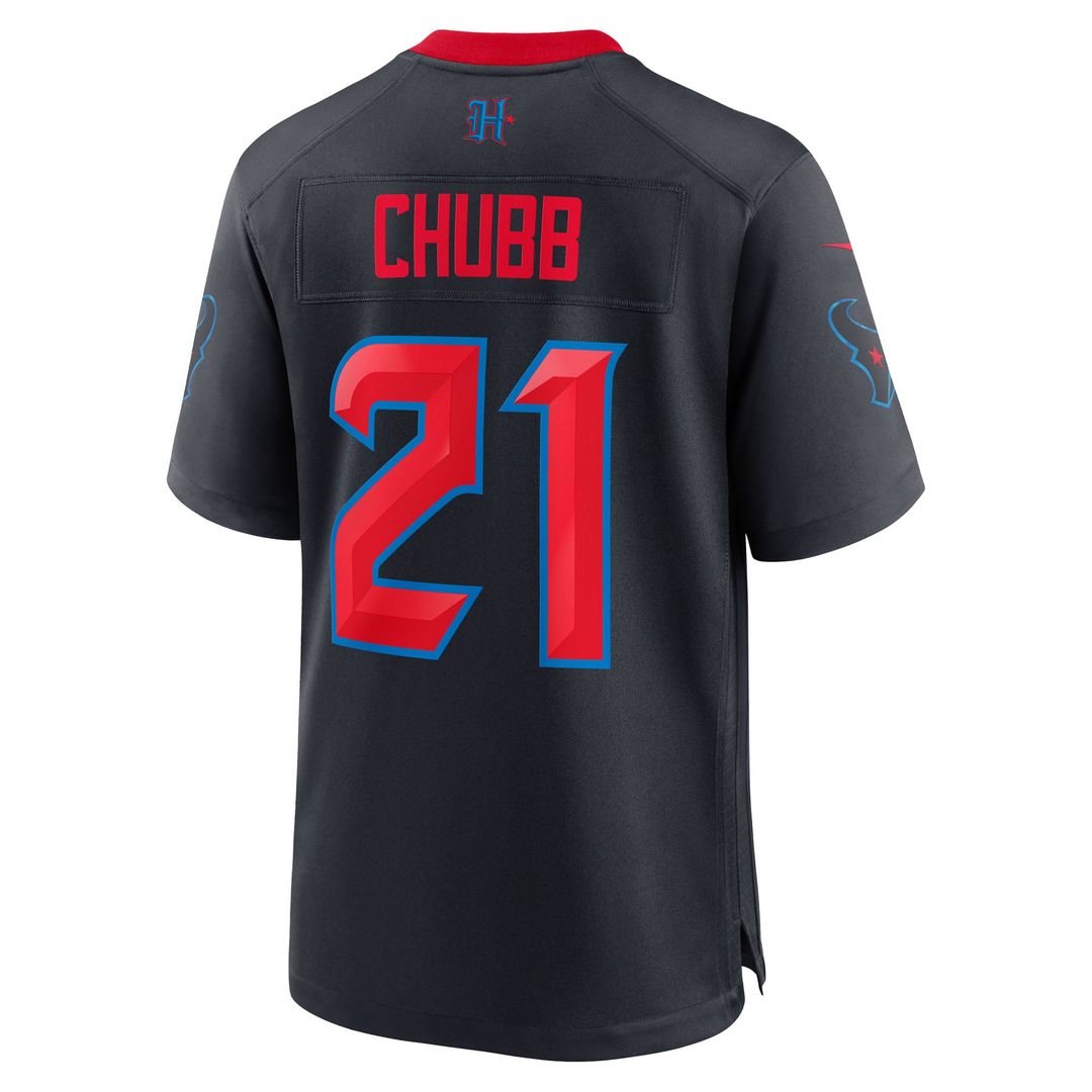 Houston Texans Nick Chubb Nike Navy Alternate 2 Game Jersey product image 3, provided for visual reference and product