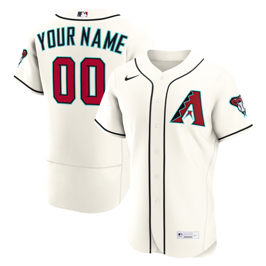 Arizona Diamondbacks Nike Cream Home Authentic Custom Jersey product image 1, provided for visual reference and product