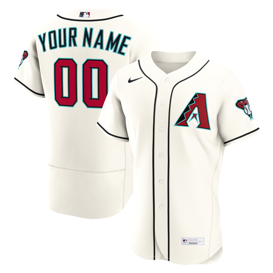 Arizona Diamondbacks Nike Cream Home Authentic Custom Jersey product image 1, provided for visual reference and product