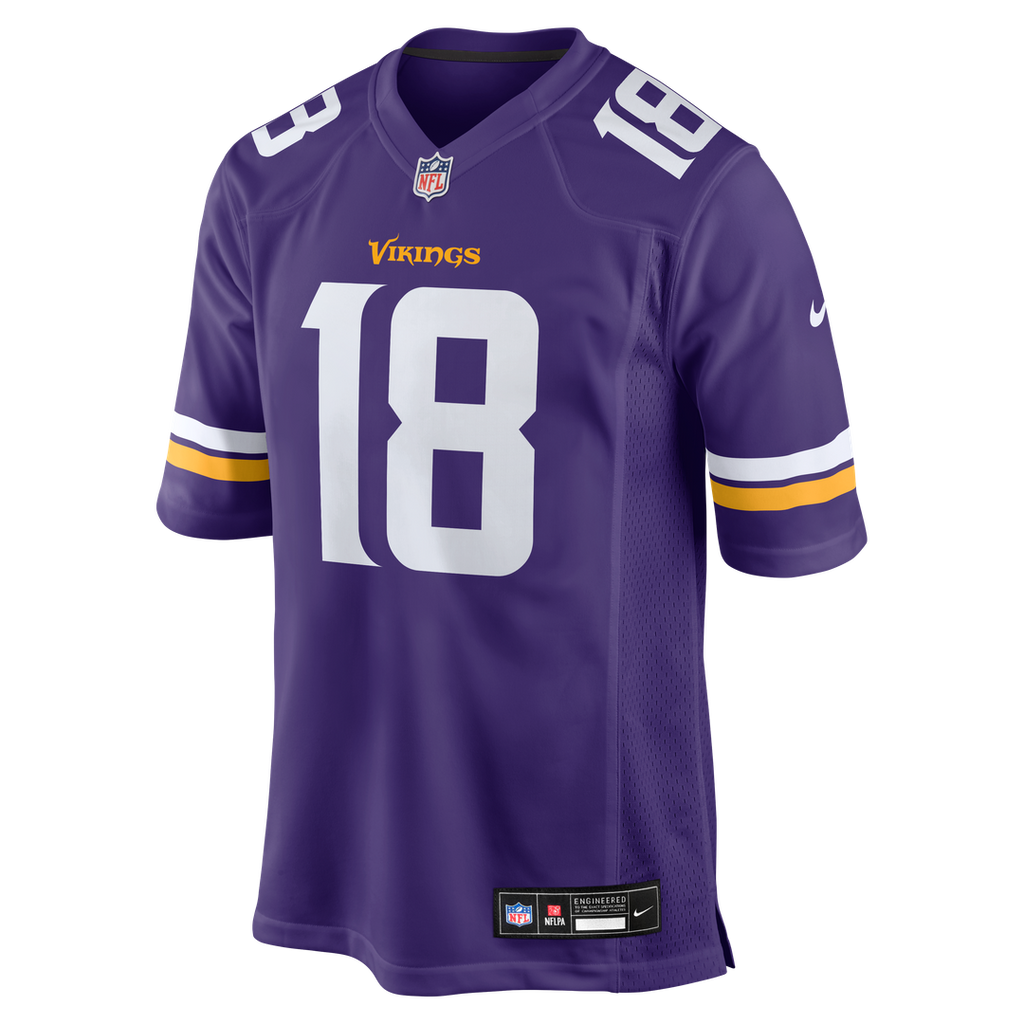 Minnesota Vikings Justin Jefferson Nike Purple Game Jersey product image 2, provided for visual reference and product detail
