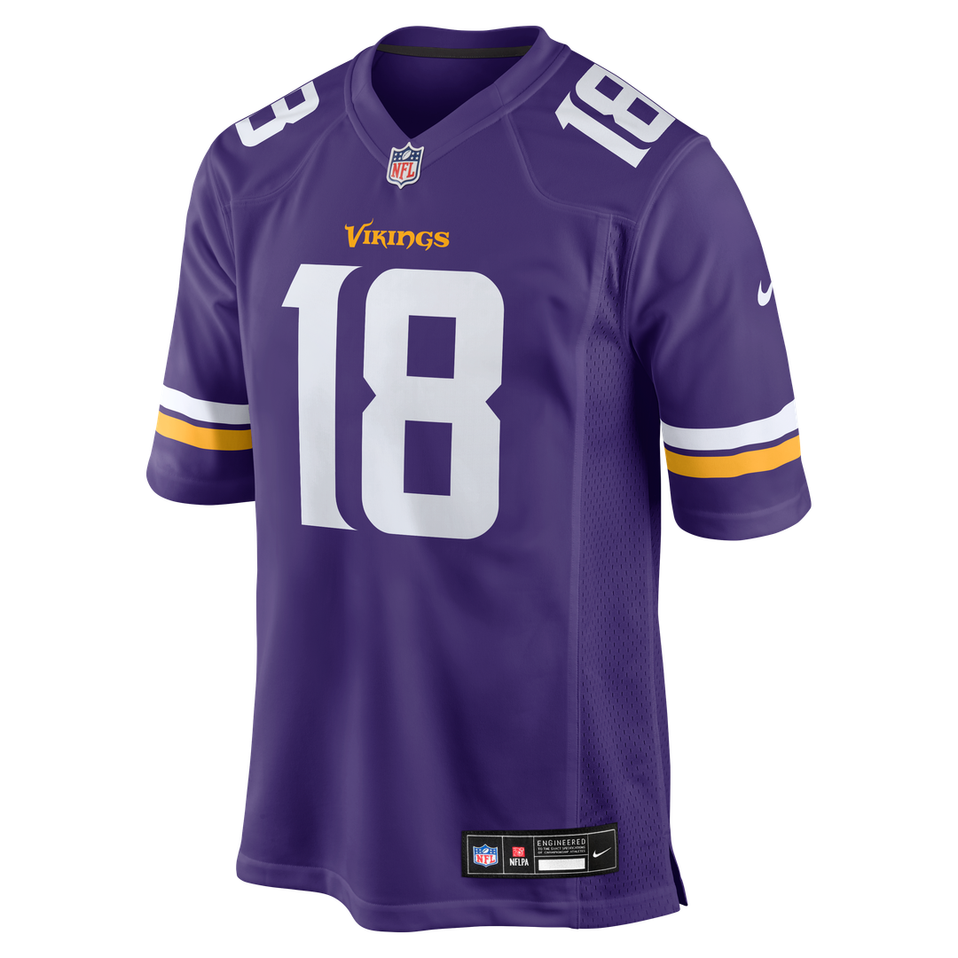 Minnesota Vikings Justin Jefferson Nike Purple Game Jersey product image 2, provided for visual reference and product detail
