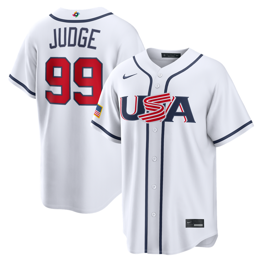 USA Baseball Aaron Judge Nike White 2026 World Baseball Classic Home Stadium Jersey product image 1, provided for visual