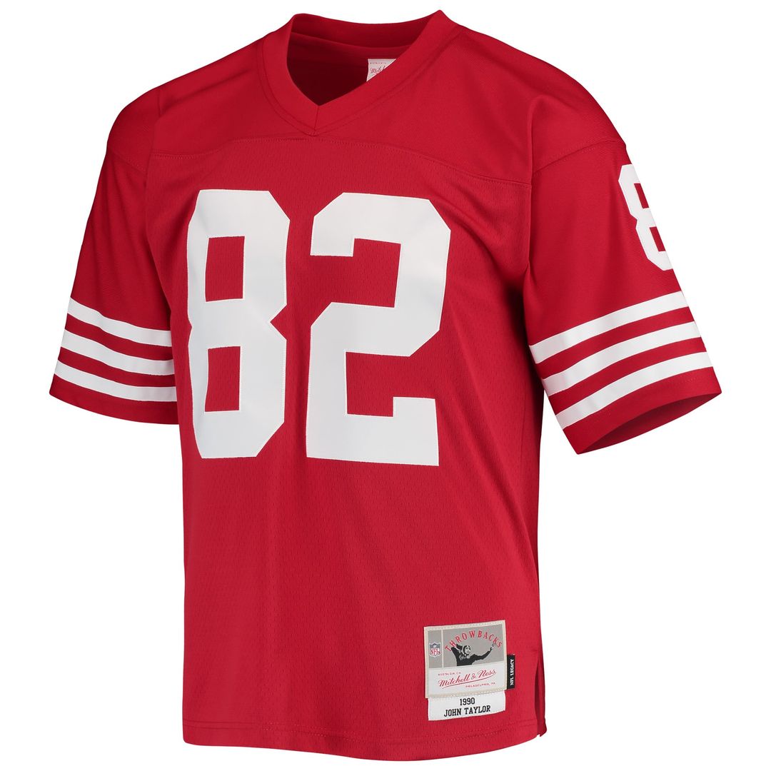 San Francisco 49ers John Taylor Mitchell & Ness Scarlet Legacy Replica Jersey product image 2, provided for visual reference