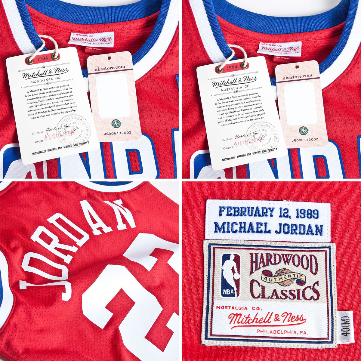 NBA All-Star East Michael Jordan 1989 Authentic Jersey By Mitchell & Ness - Red product image 4, provided for visual
