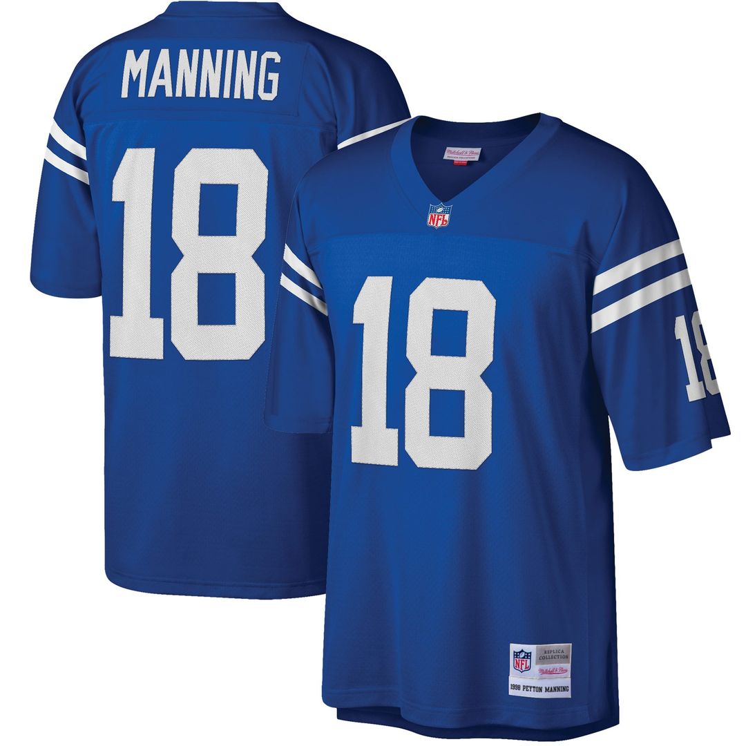 Indianapolis Colts Peyton Manning Mitchell & Ness Royal Big & Tall 1998 Retired Player Replica Jersey product image 1,