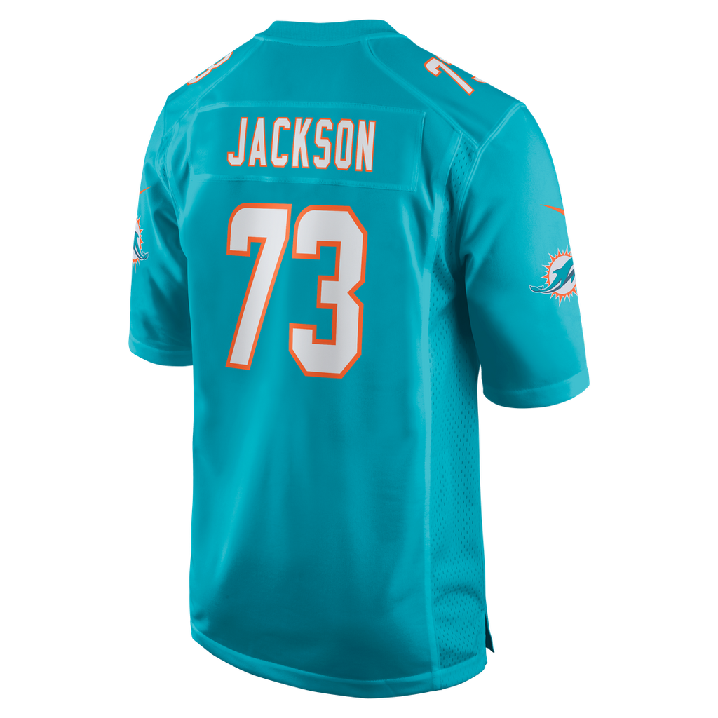 Miami Dolphins Austin Jackson Nike Aqua Game Jersey product image 3, provided for visual reference and product detail review