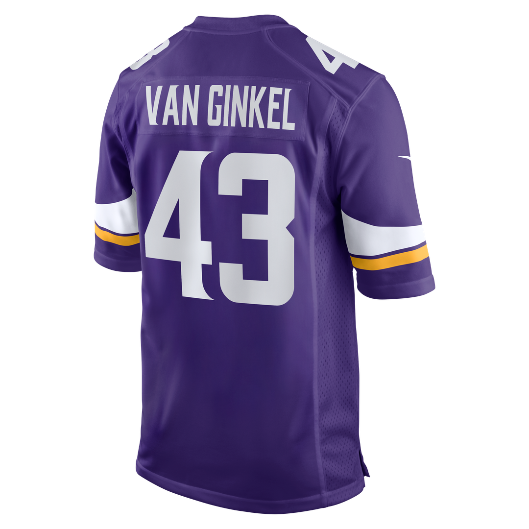 Minnesota Vikings Andrew Van Ginkel Nike Purple Team Game Jersey product image 11, provided for visual reference and product