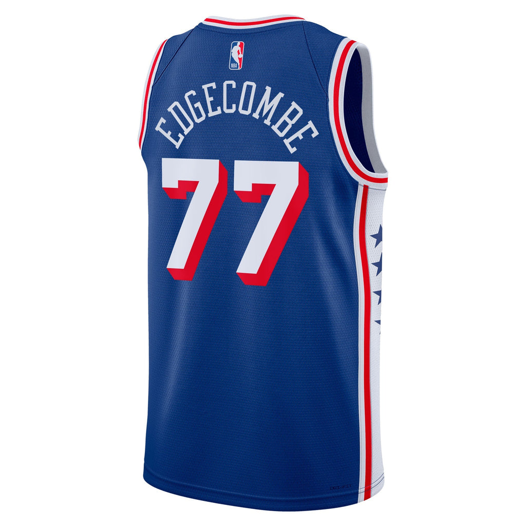 Philadelphia 76ers Nike Icon Edition Swingman Jersey - Royal - VJ Edgecombe - Unisex product image 4, provided for visual