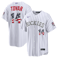 Fourth of July Colorado Rockies Ezequiel Tovar Nike White USA 250 Stadium Jersey product image 1, provided for visual