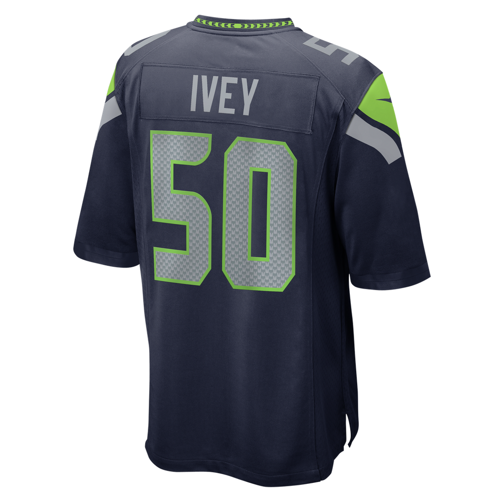 Seattle Seahawks Jared Ivey Nike College Navy Team Game Jersey product image 3, provided for visual reference and product