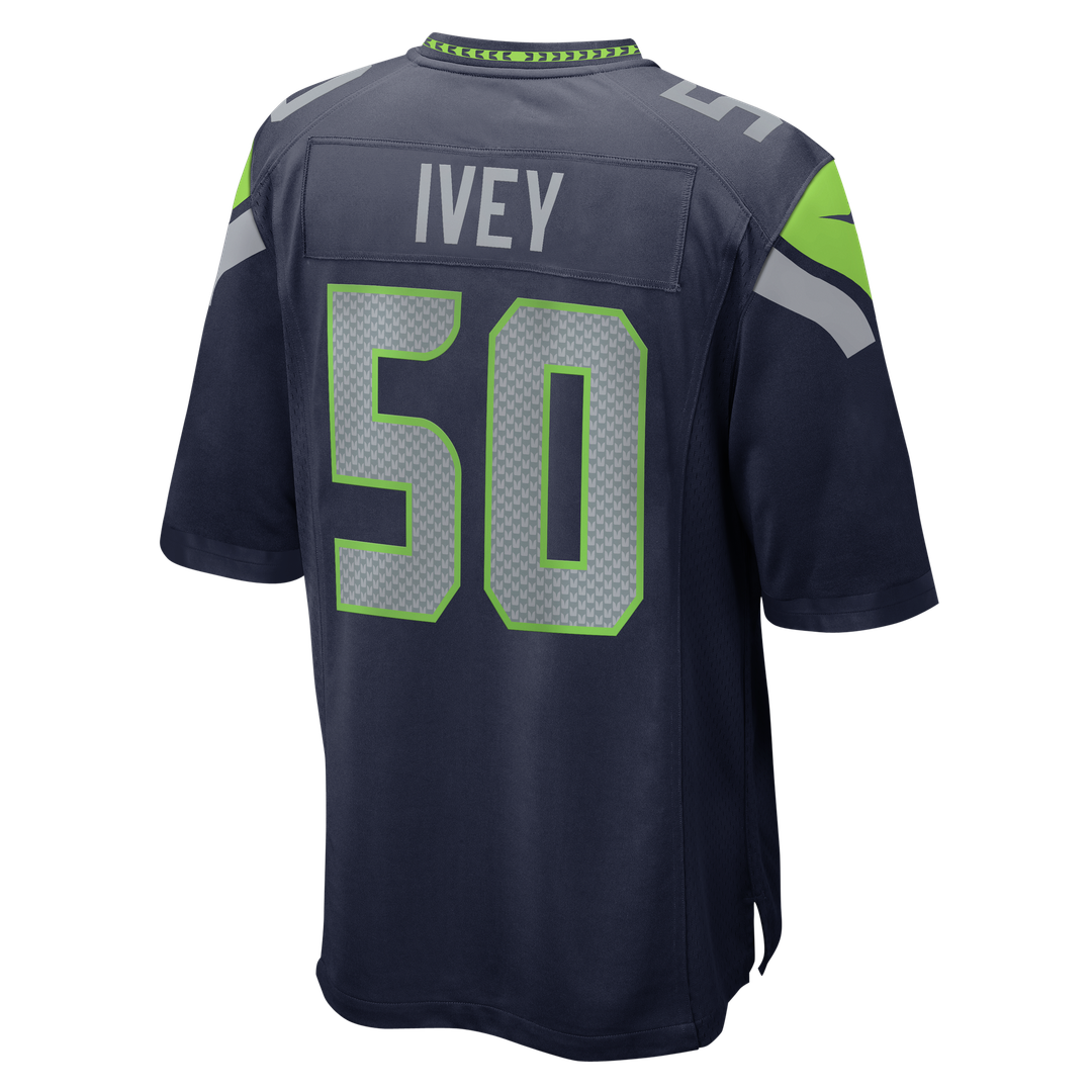 Seattle Seahawks Jared Ivey Nike College Navy Team Game Jersey product image 3, provided for visual reference and product