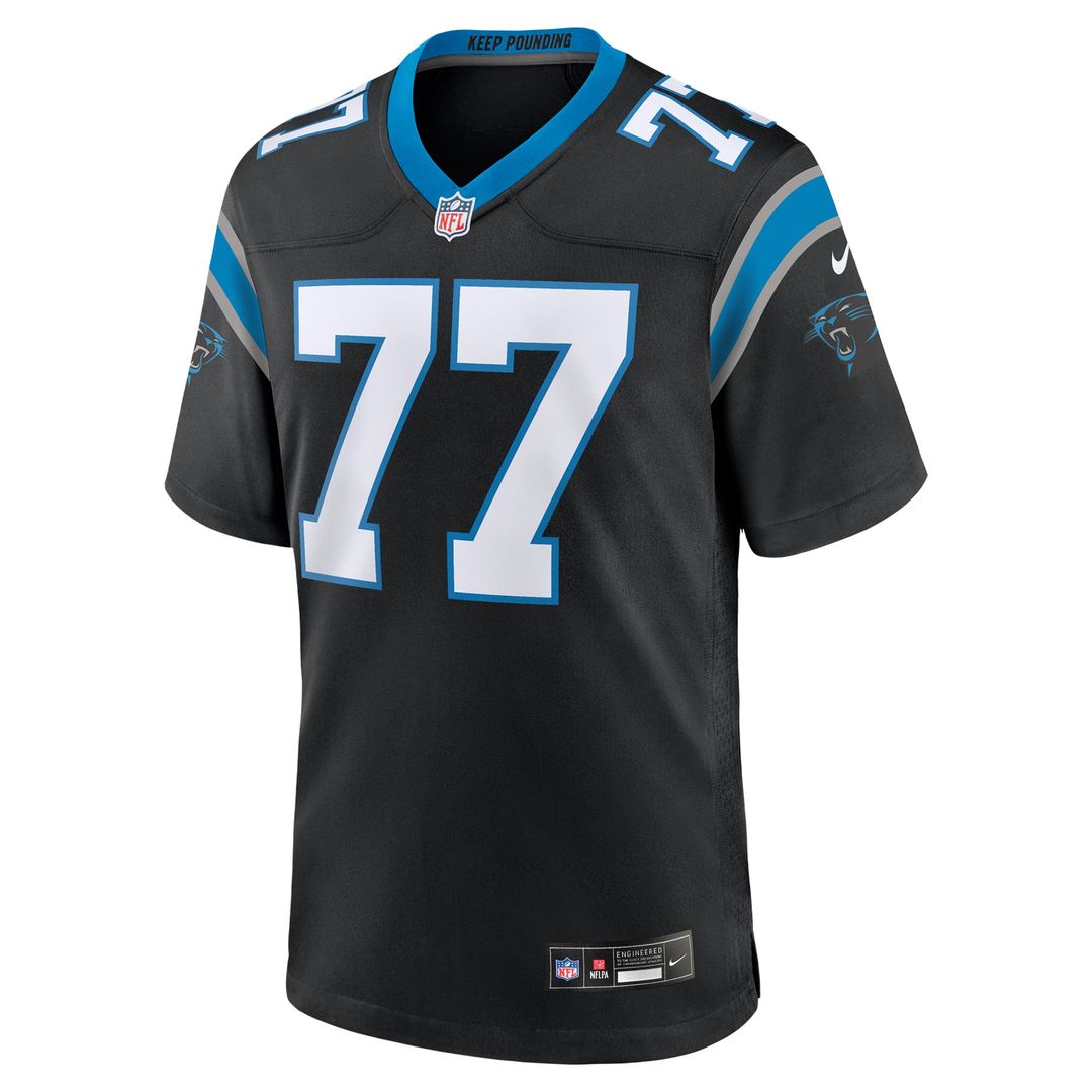 Carolina Panthers Yosh Nijman Nike Black Game Jersey product image 2, provided for visual reference and product detail review