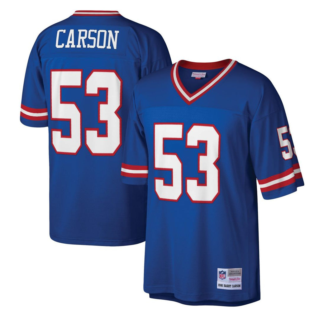 New York Giants Harry Carson Mitchell & Ness Royal Legacy Replica Jersey product image 1, provided for visual reference and
