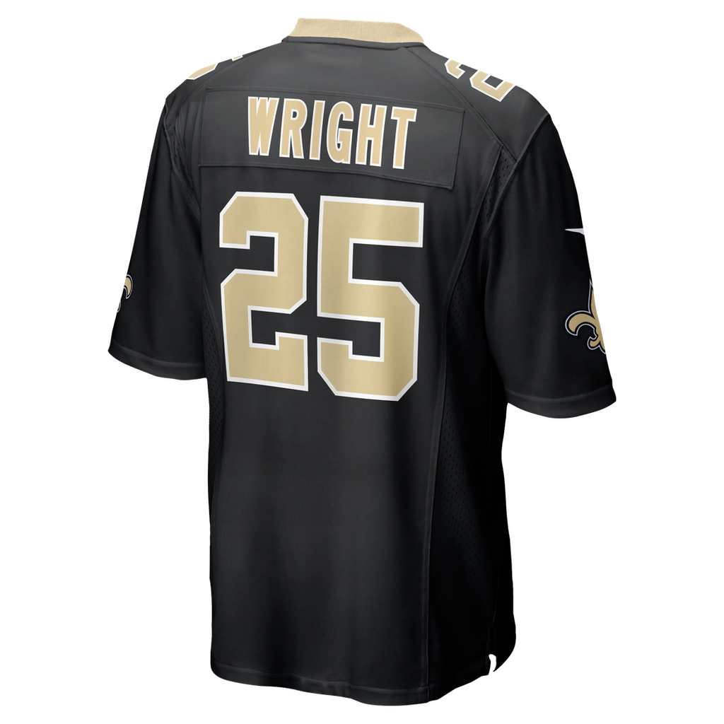 New Orleans Saints Rejzohn Wright Nike Black Team Game Jersey product image 3, provided for visual reference and product