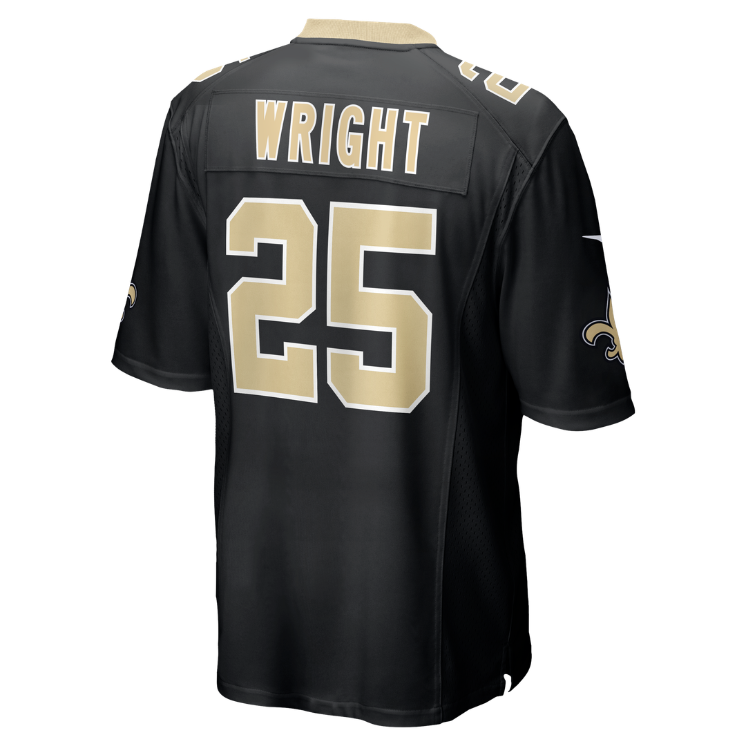 New Orleans Saints Rejzohn Wright Nike Black Team Game Jersey product image 3, provided for visual reference and product