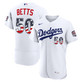 Fourth of July Los Angeles Dodgers Mookie Betts Nike White USA 250 Authentic Jersey product image 1, provided for visual