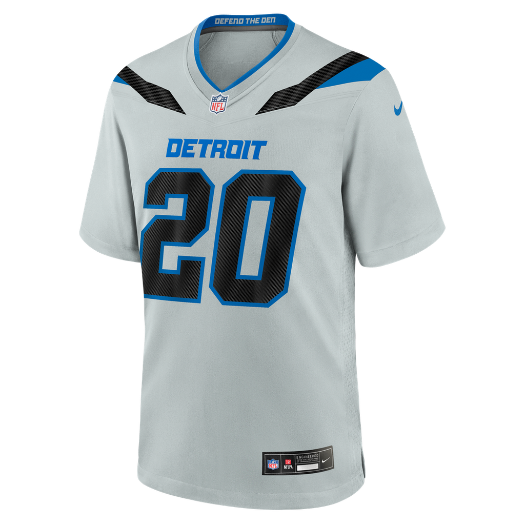 Detroit Lions Barry Sanders Nike Silver 2026 Rivalries Collection Game Jersey product image 6, provided for visual reference