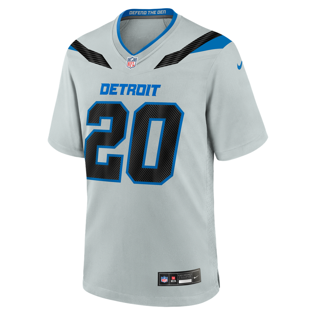 Detroit Lions Barry Sanders Nike Silver 2026 Rivalries Collection Game Jersey product image 6, provided for visual reference
