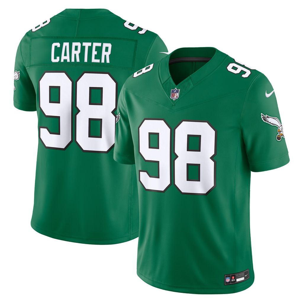 Philadelphia Eagles Jalen Carter Nike Kelly Green Alternate Vapor F.U.S.E. Stitched Limited Jersey product image 1, provided