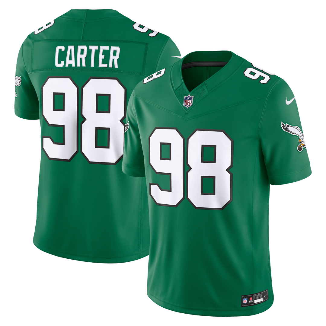 Philadelphia Eagles Jalen Carter Nike Kelly Green Alternate Vapor F.U.S.E. Stitched Limited Jersey product image 1, provided