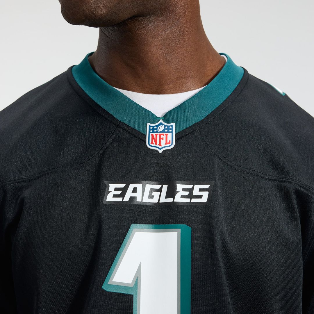 Philadelphia Eagles Jalen Hurts Nike Black Alternate Game Jersey product image 9, provided for visual reference and product