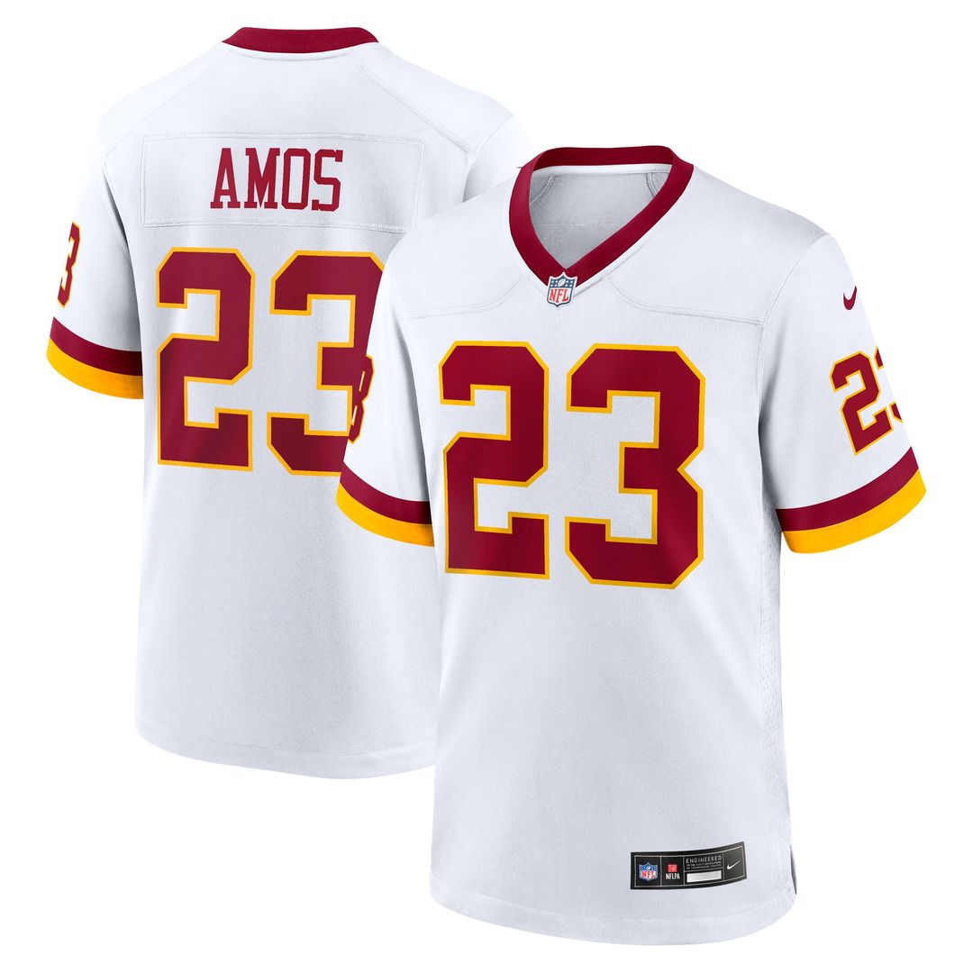 Washington Commanders Trey Amos Nike White Game Super Bowl Era Jersey product image 1, provided for visual reference and