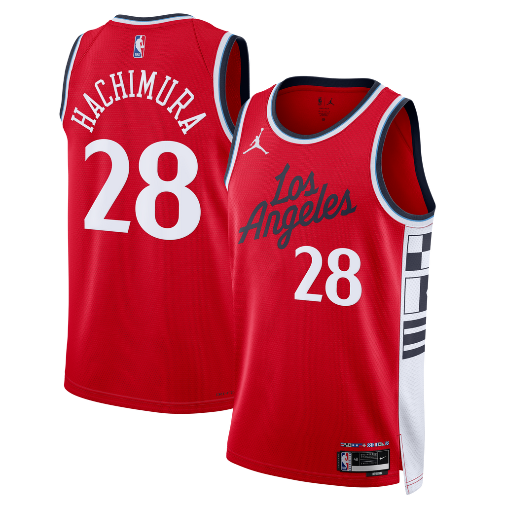 LA Clippers Jordan Brand Statement Edition Swingman Jersey - Red - Rui Hachimura product image 1, provided for visual