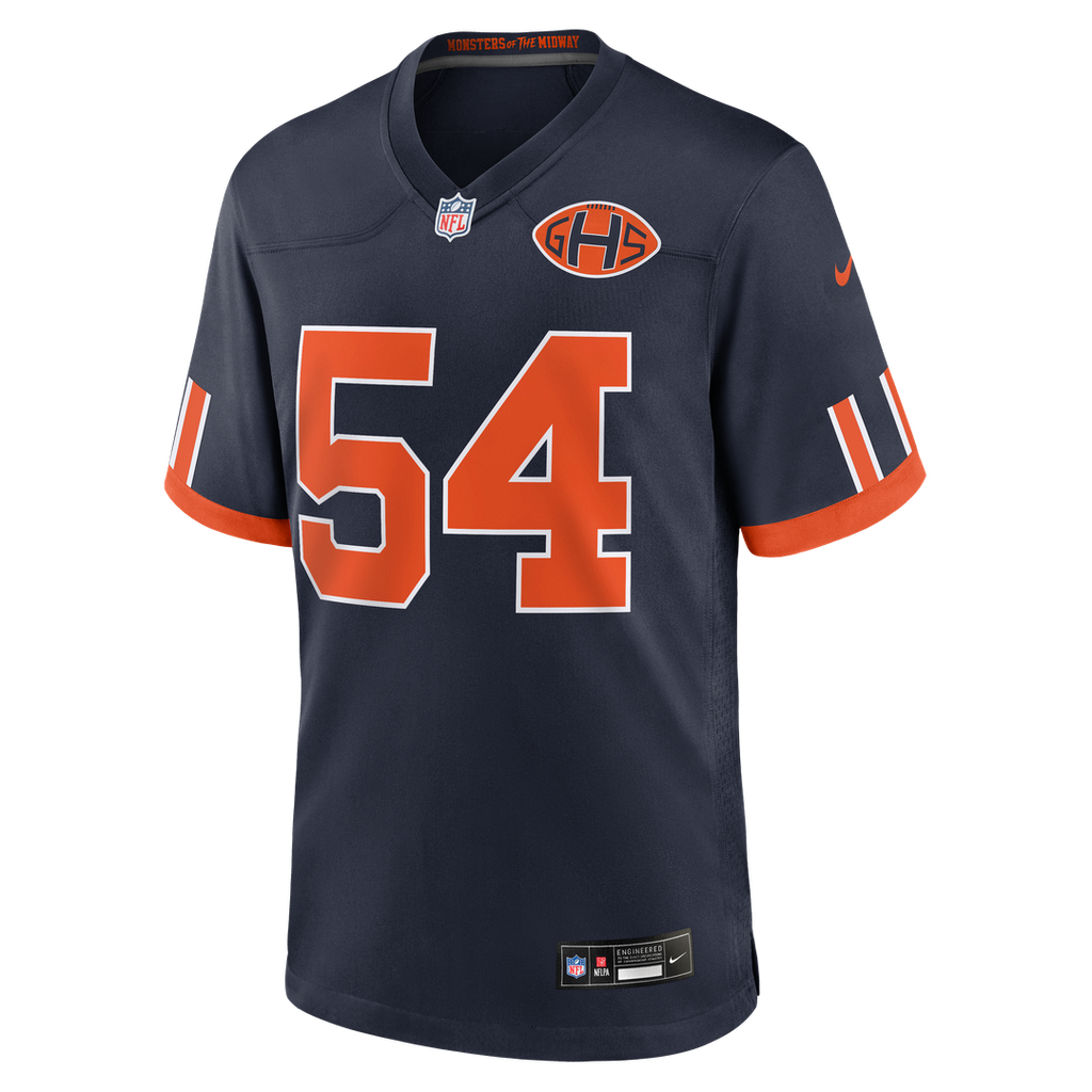Chicago Bears Brian Urlacher Nike Navy 2026 Rivalries Collection Game Jersey product image 2, provided for visual reference