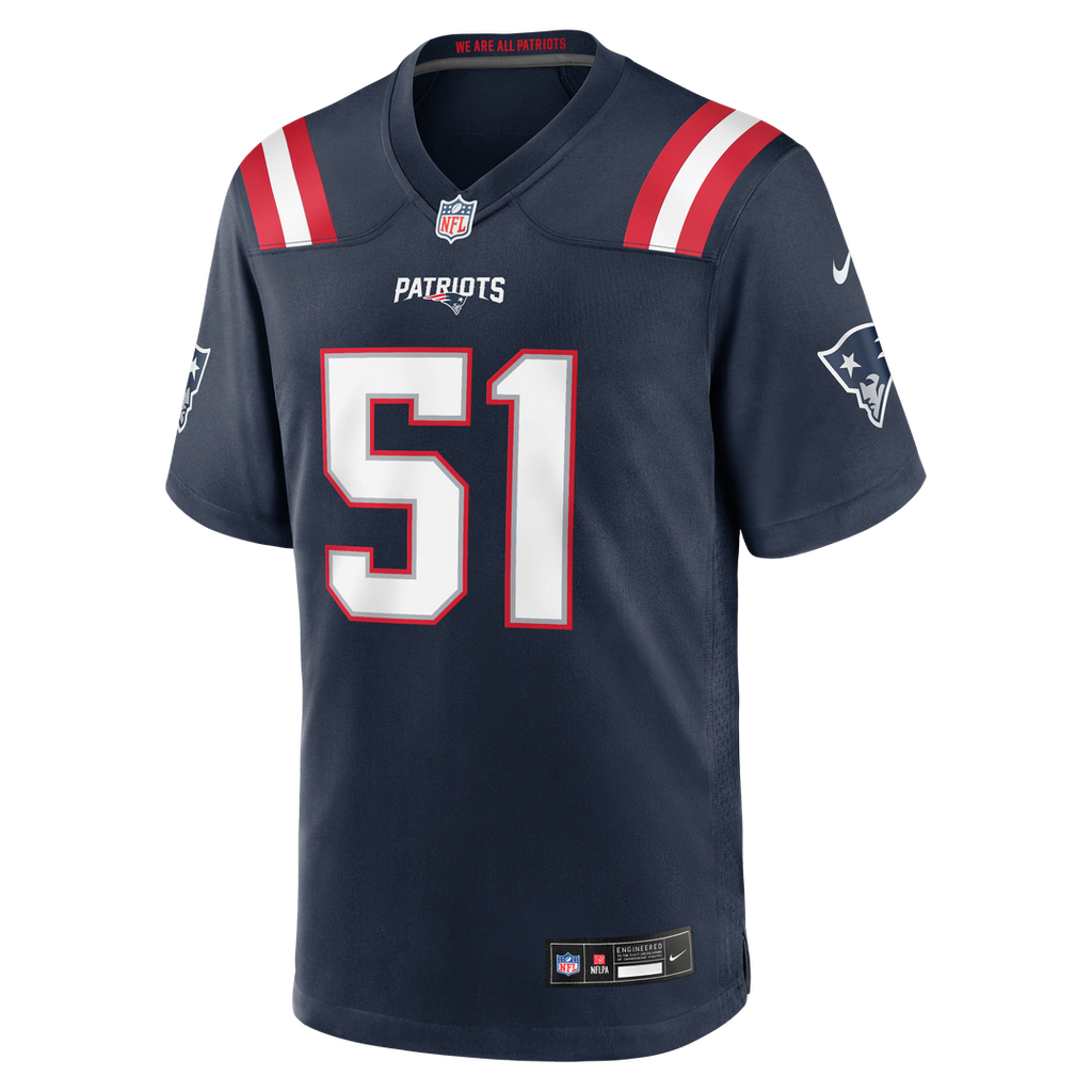 New England Patriots James Hudson Nike Navy Team Game Jersey product image 4, provided for visual reference and product