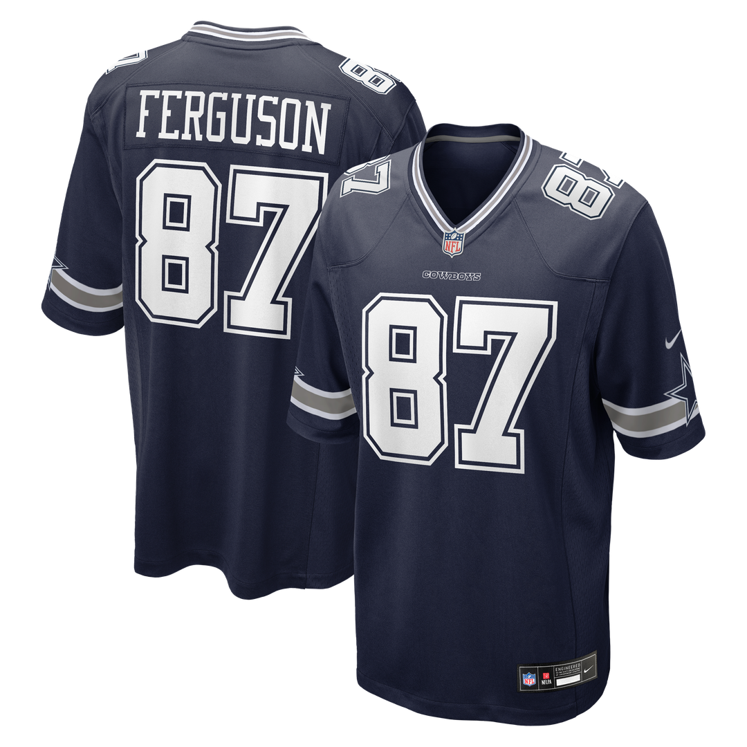 Dallas Cowboys Jake Ferguson Nike Navy Team Game Jersey product image 1, provided for visual reference and product detail
