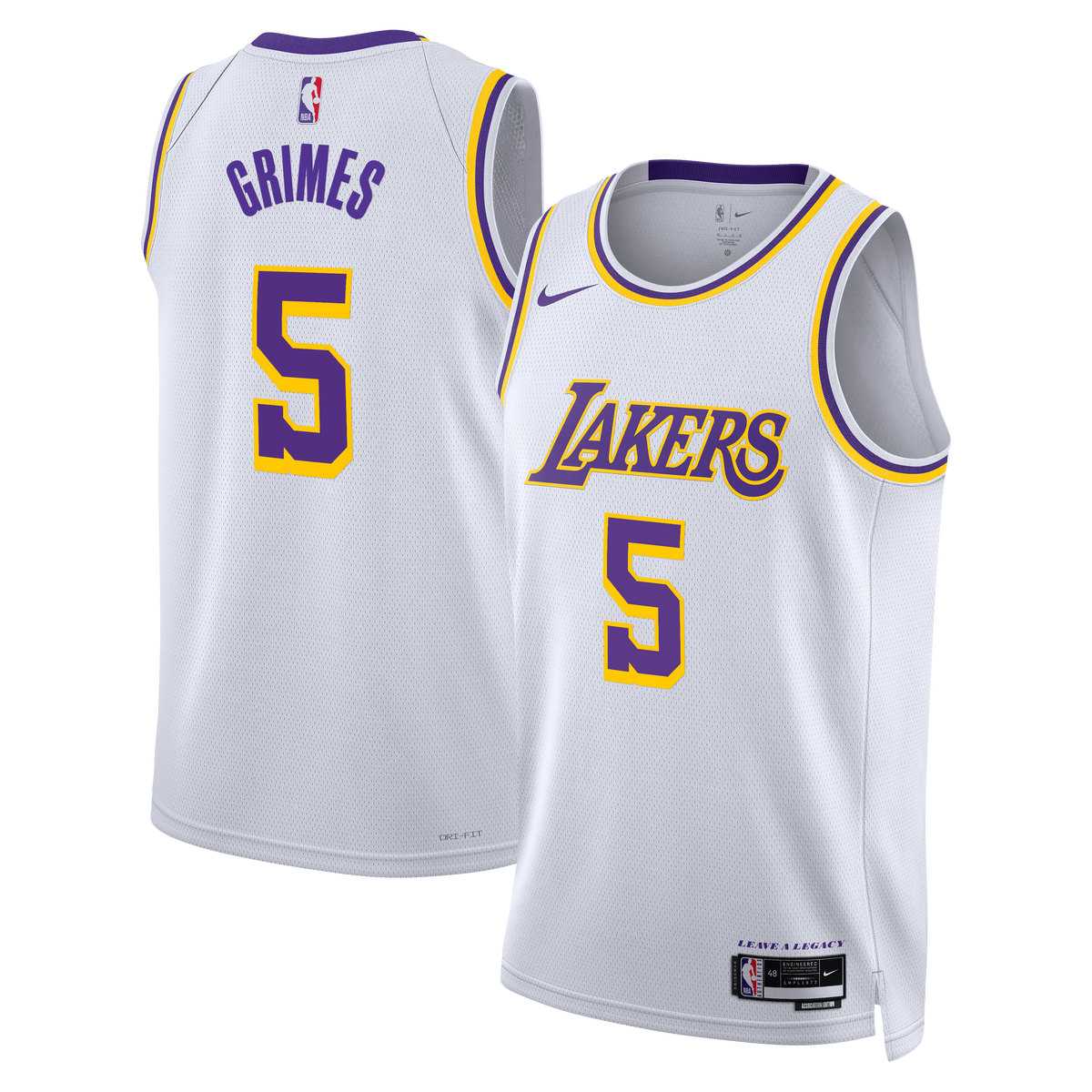 Los Angeles Lakers Nike Association Edition Edition Swingman Jersey - White - Quentin Grimes - Unisex product image 2,