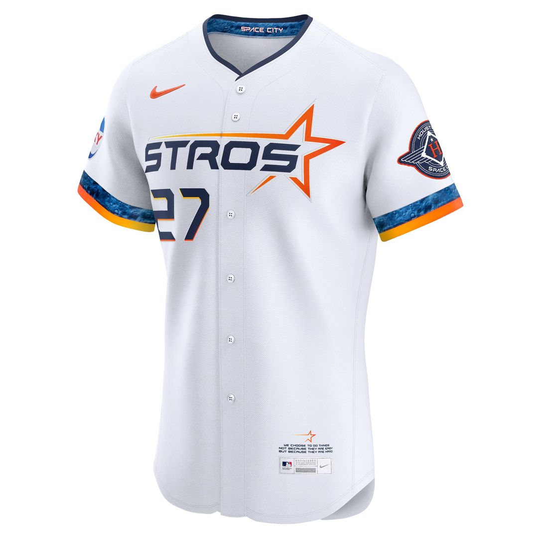 Houston Astros Jose Altuve Nike White 2025 City Connect Elite Player Jersey product image 2, provided for visual reference