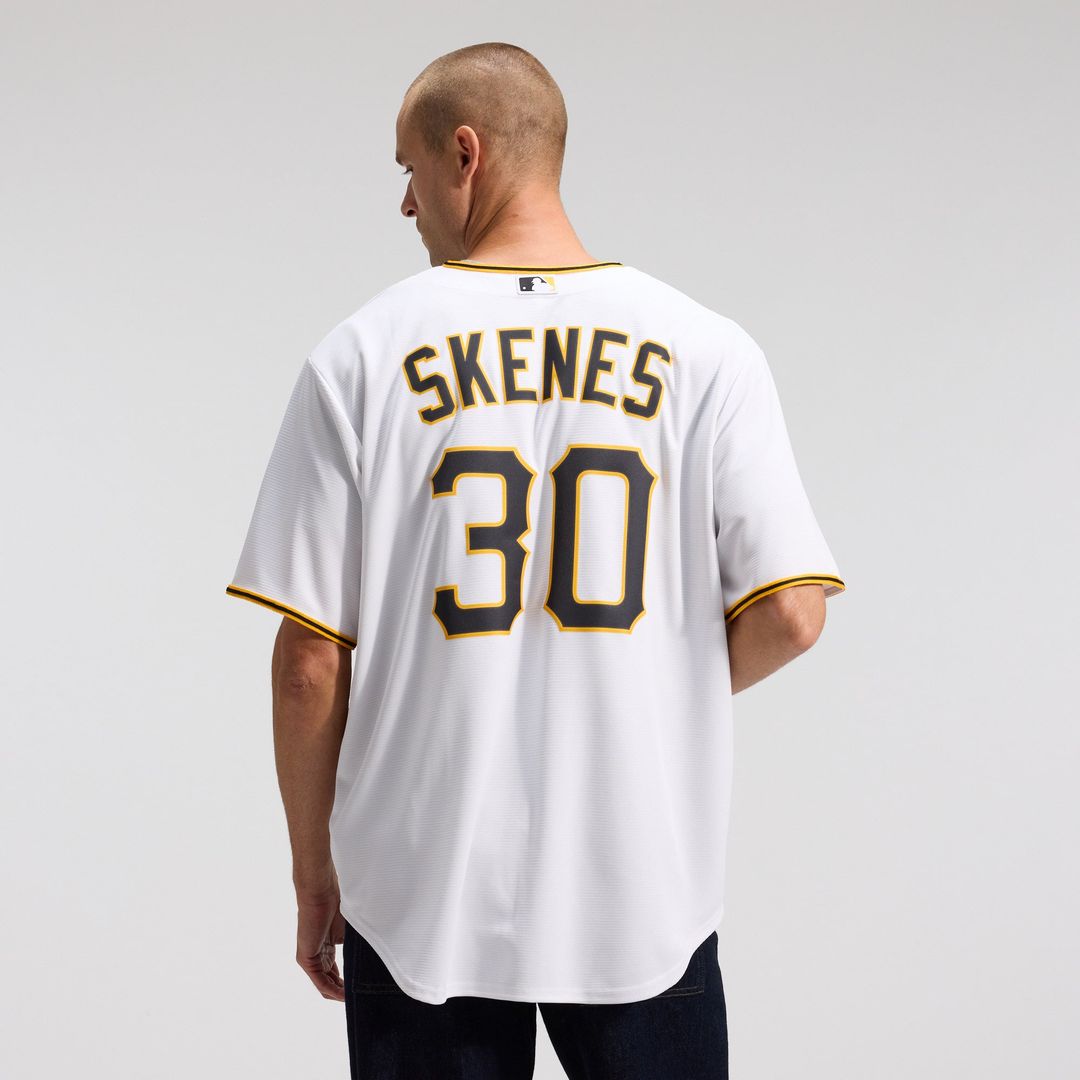 Pittsburgh Pirates Paul Skenes Nike White Home Replica Player Jersey product image 3, provided for visual reference and