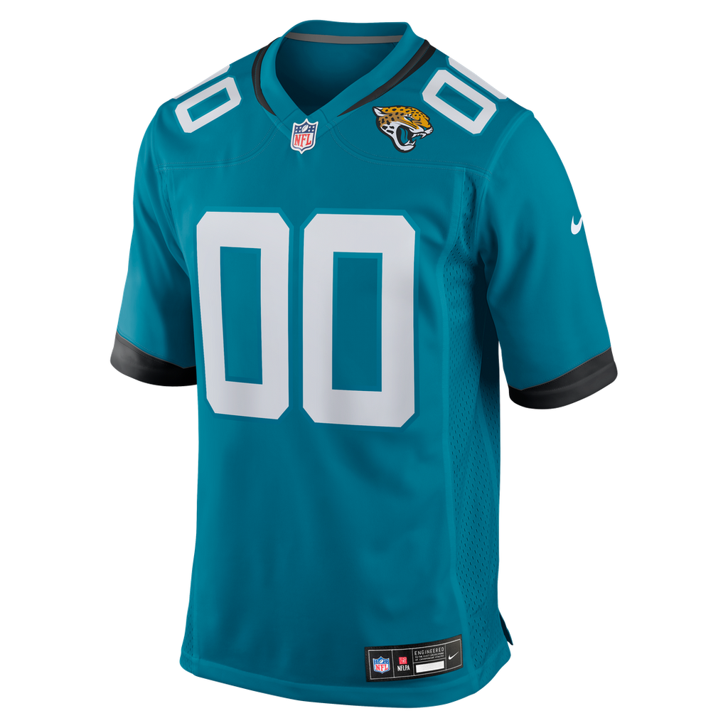 Jacksonville Jaguars Nike Teal Custom Game Jersey product image 2, provided for visual reference and product detail review