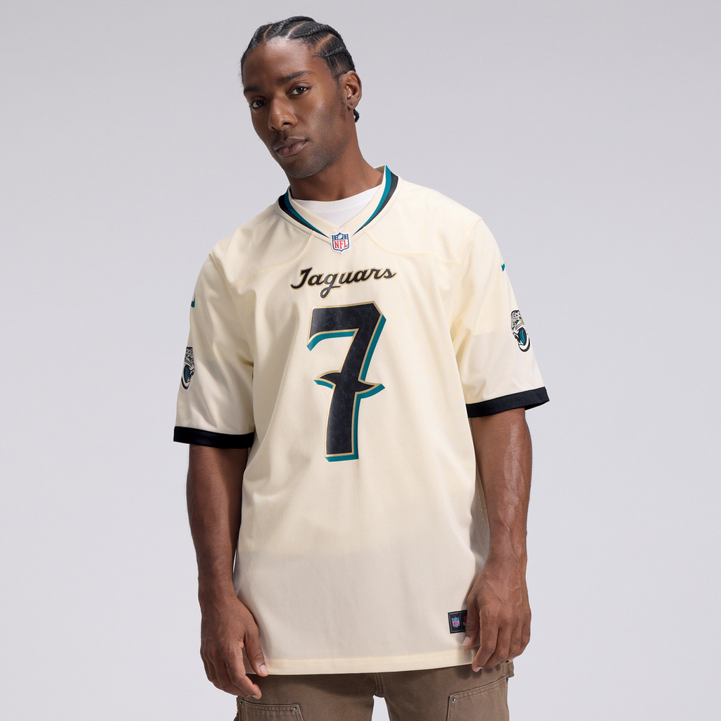 Jacksonville Jaguars Brian Thomas Jr. Nike Natural 2026 Rivalries Collection Game Jersey product image 2, provided for