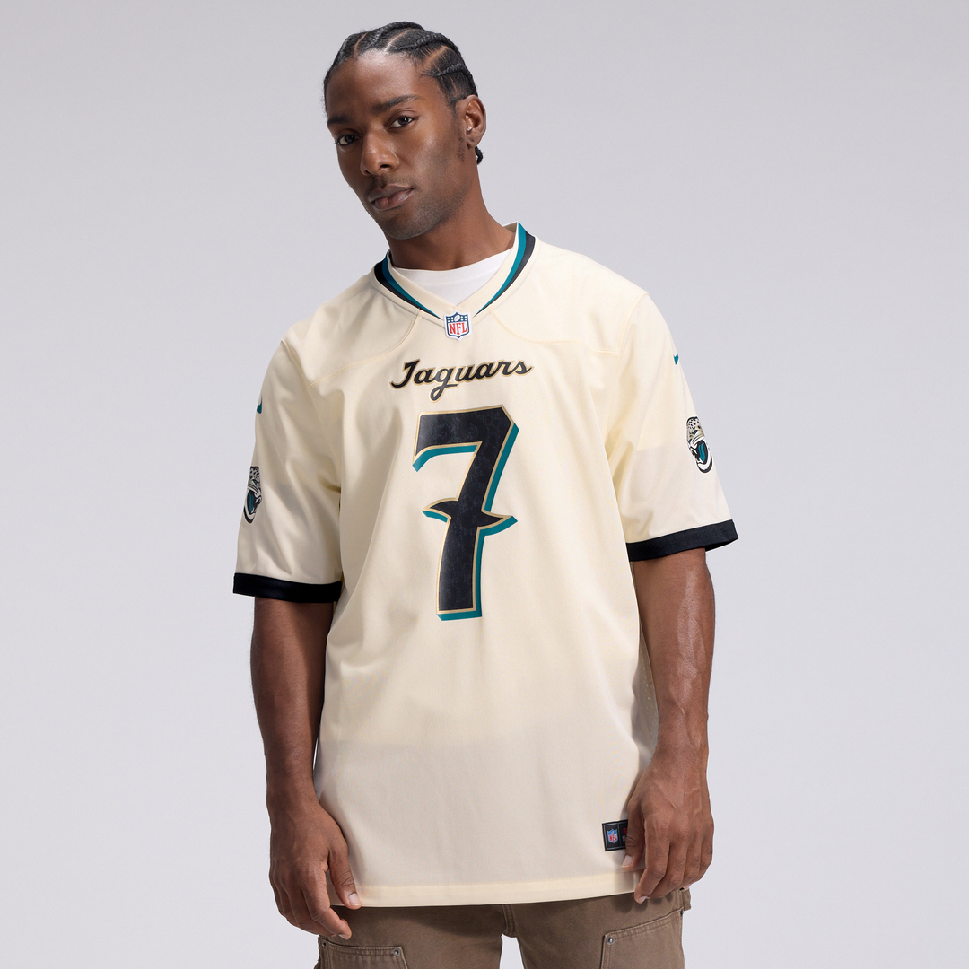 Jacksonville Jaguars Brian Thomas Jr. Nike Natural 2026 Rivalries Collection Game Jersey product image 2, provided for