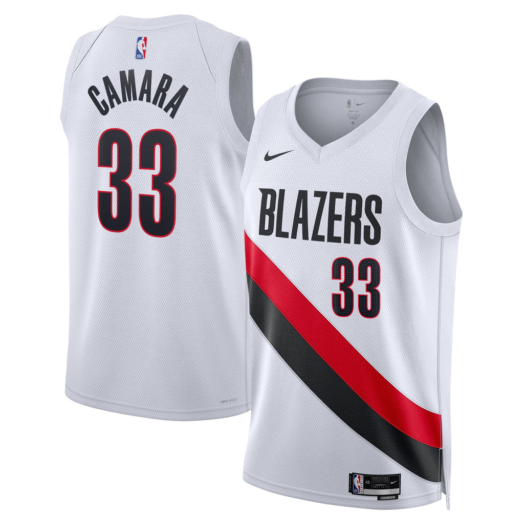 Portland Trail Blazers Nike Replica Association Edition Swingman Jersey - White - Toumani Camara - Unisex product image 1,