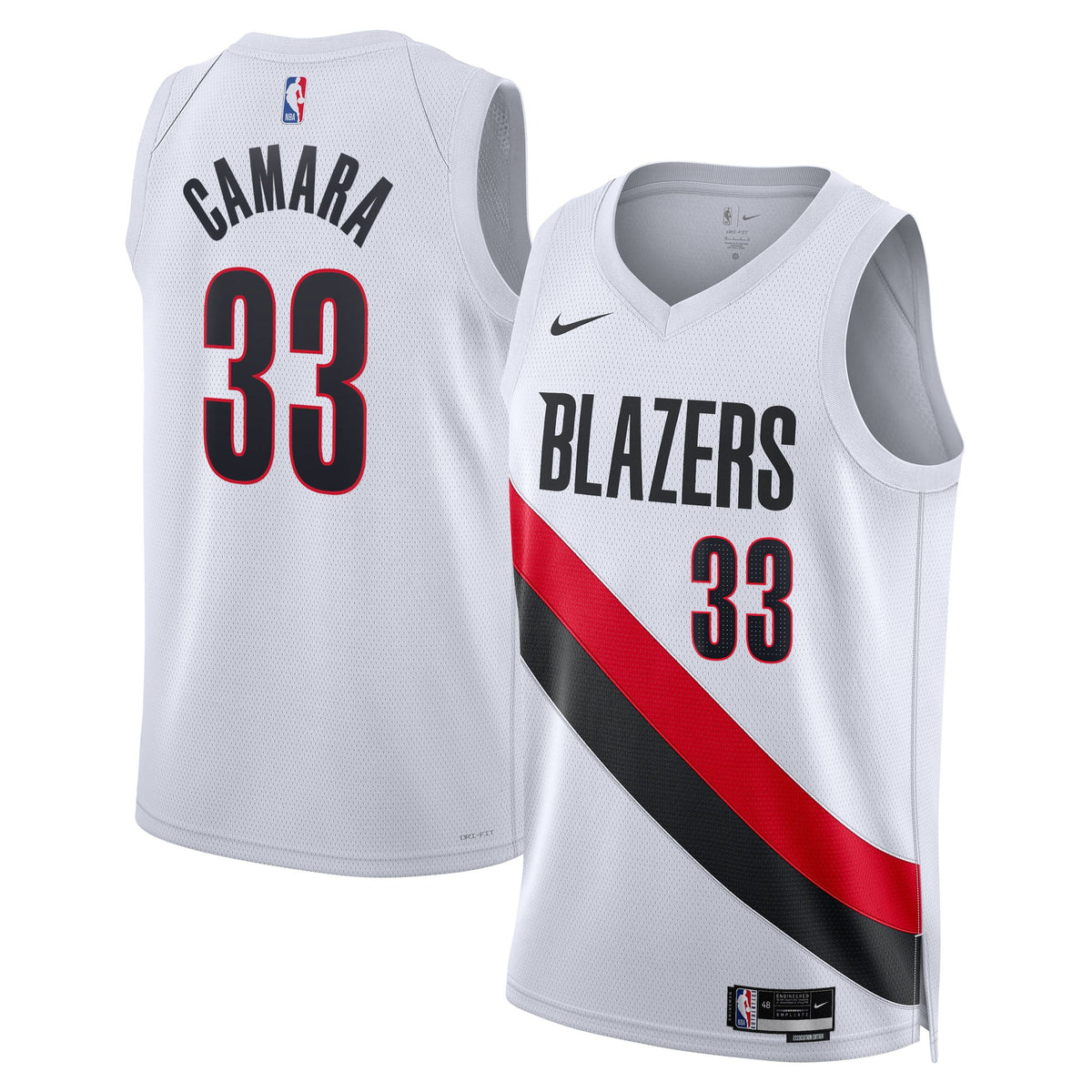 Portland Trail Blazers Nike Replica Association Edition Swingman Jersey - White - Toumani Camara - Unisex product image 1,