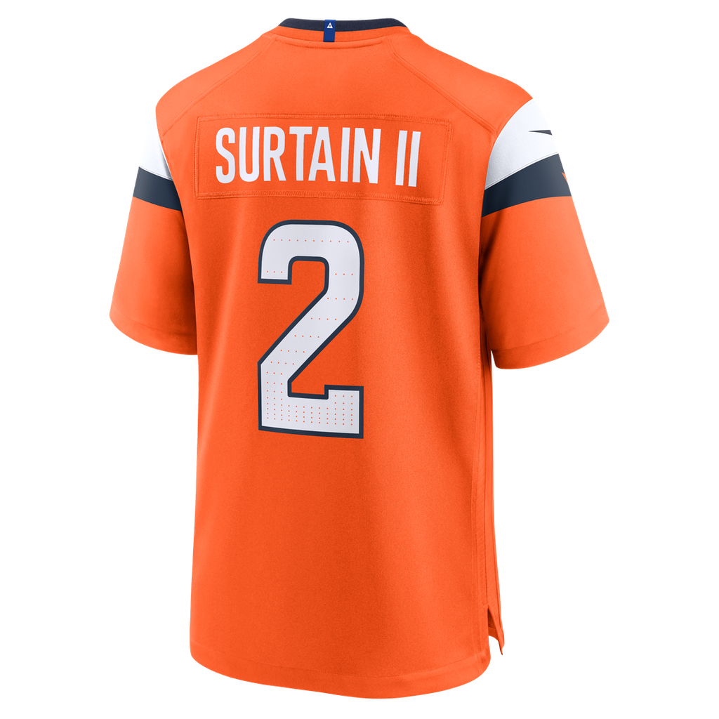 Denver Broncos Patrick Surtain II Nike Orange Team Game Jersey product image 7, provided for visual reference and product