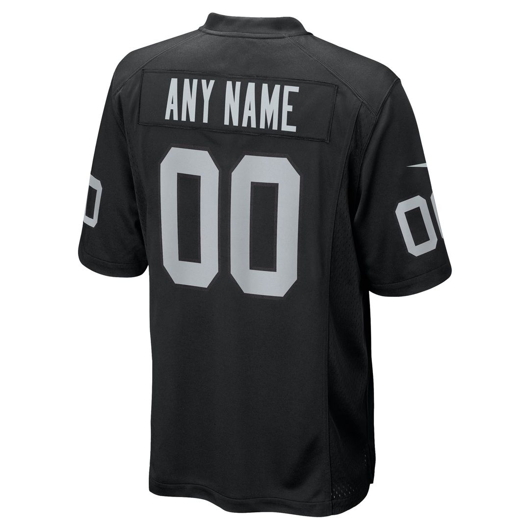 Las Vegas Raiders Nike Black Custom Game Jersey product image 3, provided for visual reference and product detail review