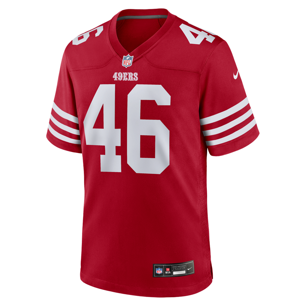 San Francisco 49ers Jon Weeks Nike Scarlet Team Game Jersey product image 2, provided for visual reference and product