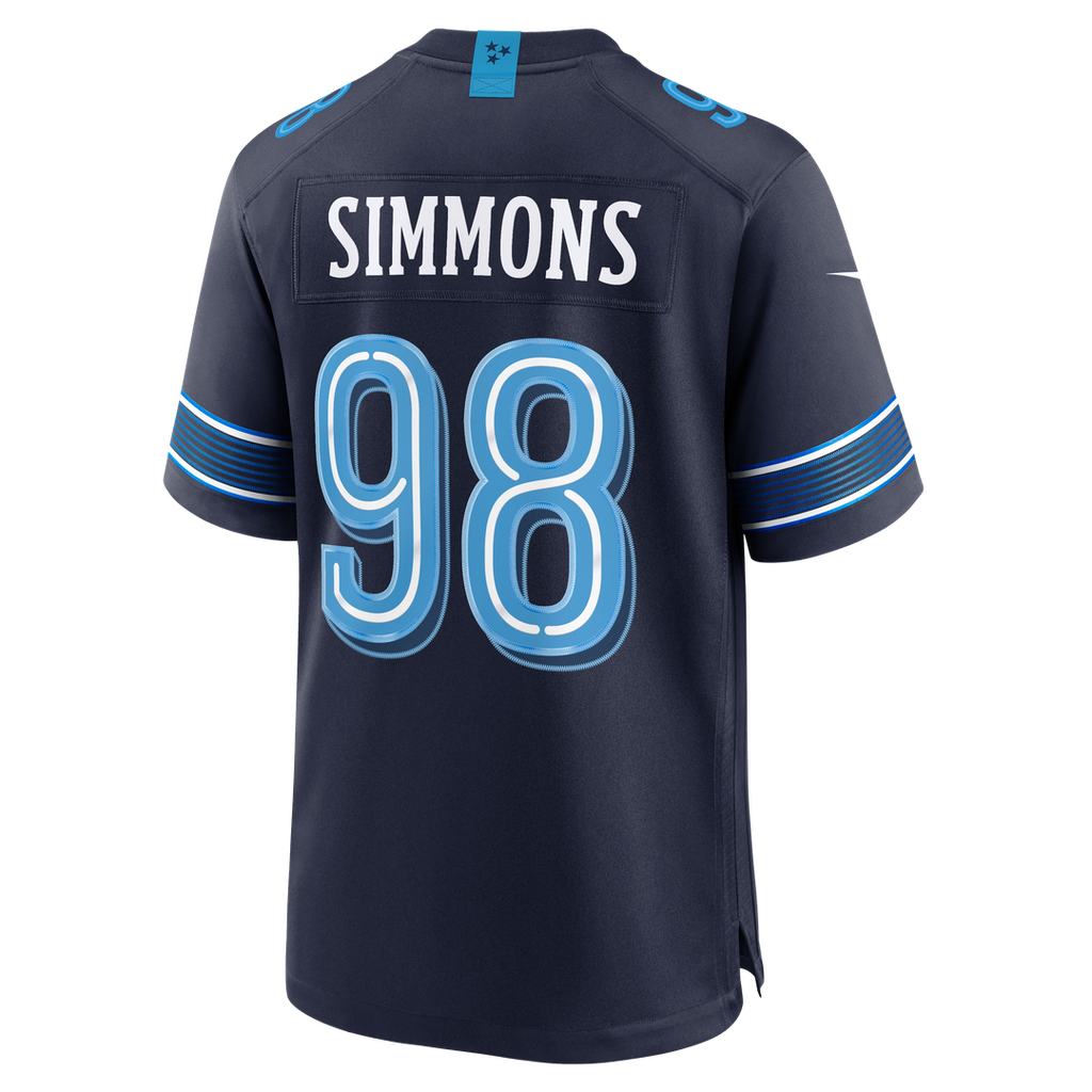 Tennessee Titans Jeffery Simmons Nike Navy 2026 Rivalries Collection Game Jersey product image 3, provided for visual